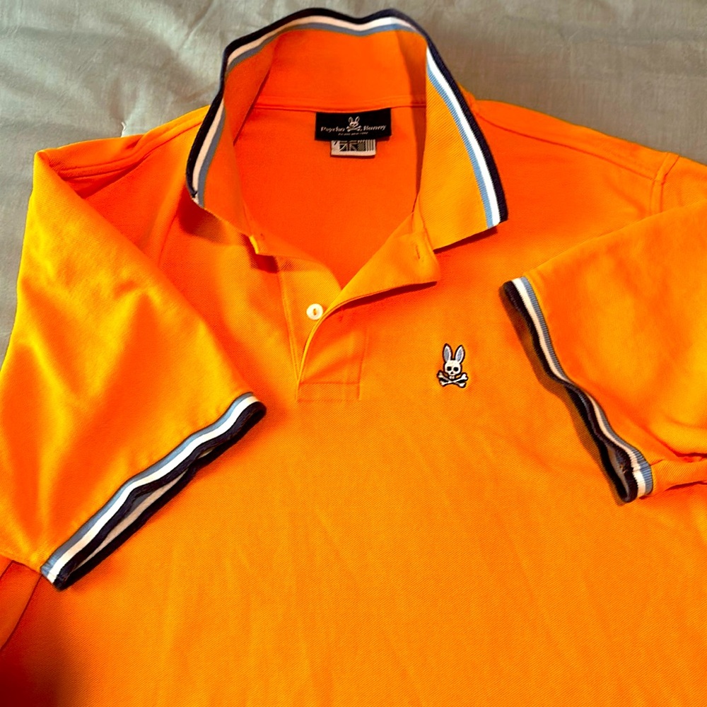 Psycho bunny polo size 7/L orange